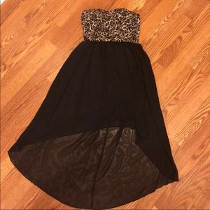 Strapless Cheetah Print and Black dress | M ✨